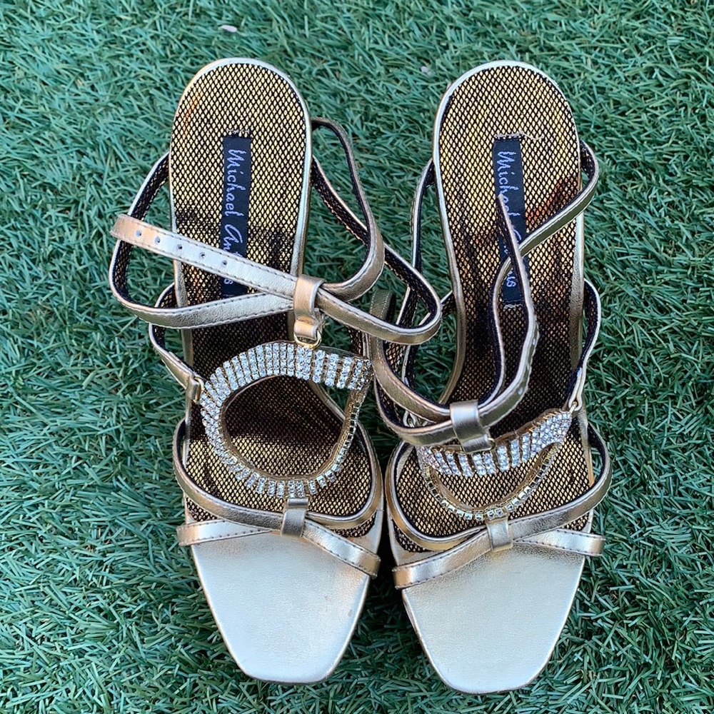 Gold silver heels
